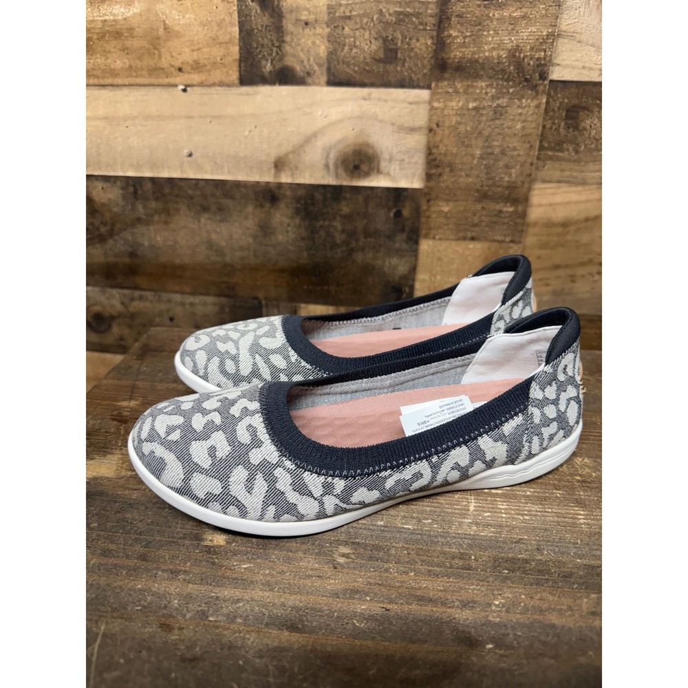 Hey Dude Savannah Slip Classic Leopard Print Grey White Ballet Flats Womens 7